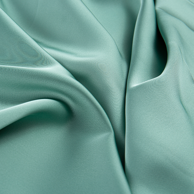 HY386 172GSM Tessuto chiffon doppio raso imitazione acetato verde, tessuto moda seta imitazione