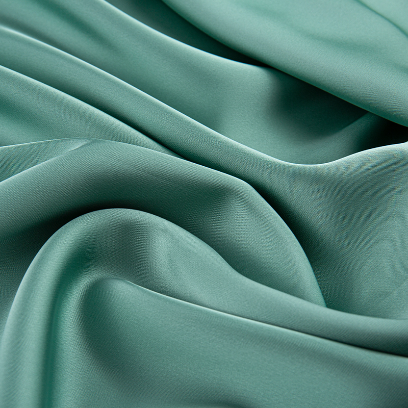 HY386 172GSM Tessuto chiffon doppio raso imitazione acetato verde, tessuto moda seta imitazione