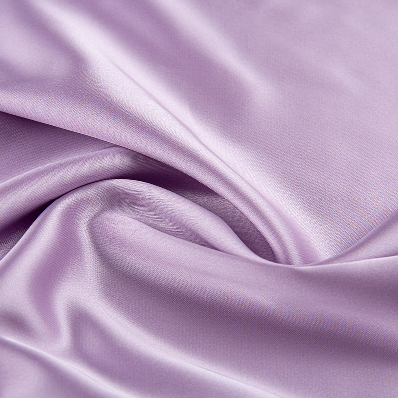 HY323 Tessuto in poliestere satinato elastico di trama viola scuro 180GSM per abbigliamento, abiti, biancheria intima di fascia alta