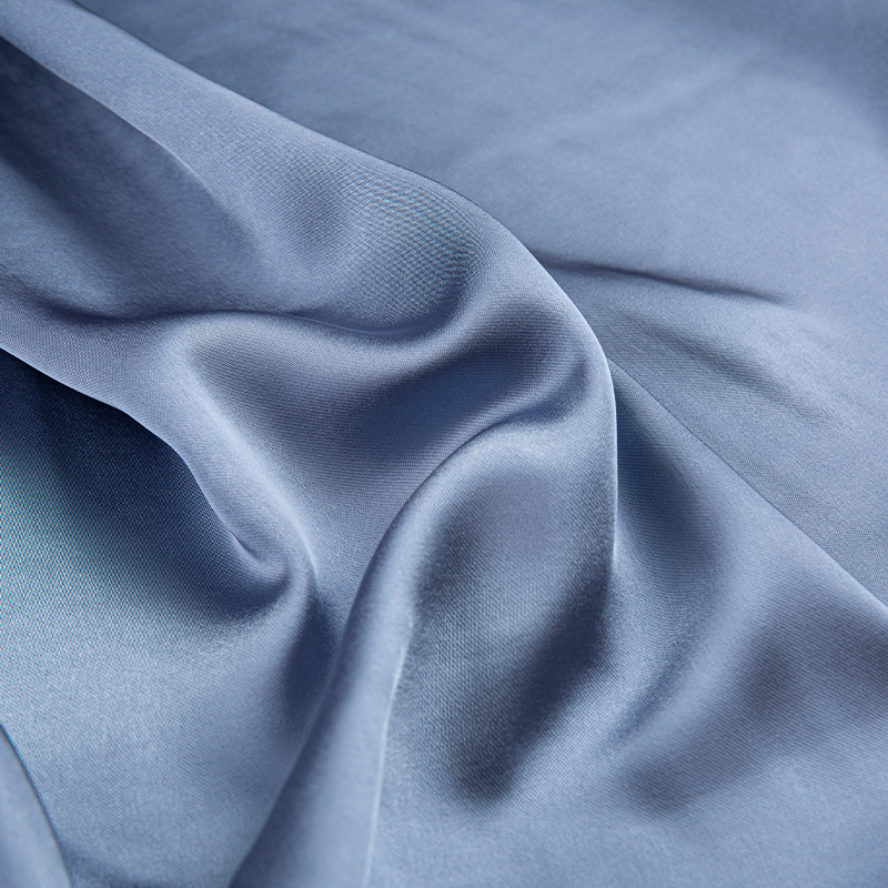 HY263 blu 150 cm 240GSM twill imitazione acetato CEY tessuto per abbigliamento da donna in puro raso di poliestere