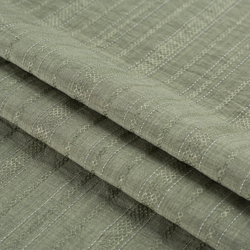 HY557-Rayon 136GSM 99% P 1% Rayon Diamante Tessuto Lyocell a strisce di spessore alternato