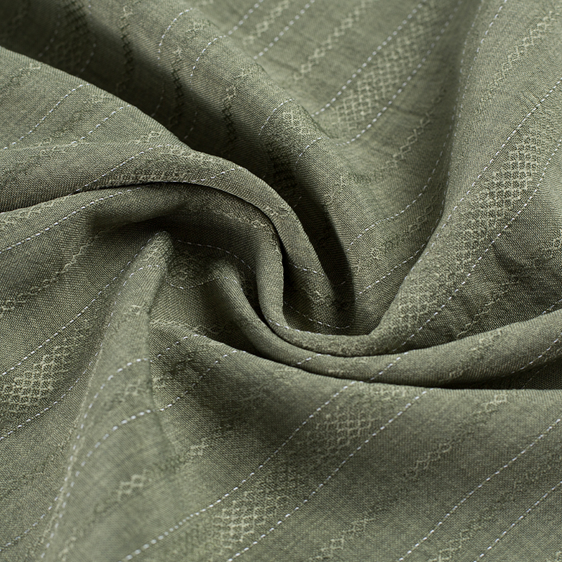 HY557-Rayon 136GSM 99% P 1% Rayon Diamante Tessuto Lyocell a strisce di spessore alternato